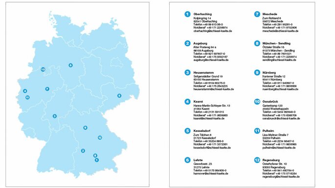 LG Therma V Deutschlandkarte Schiessl Niederlassungen